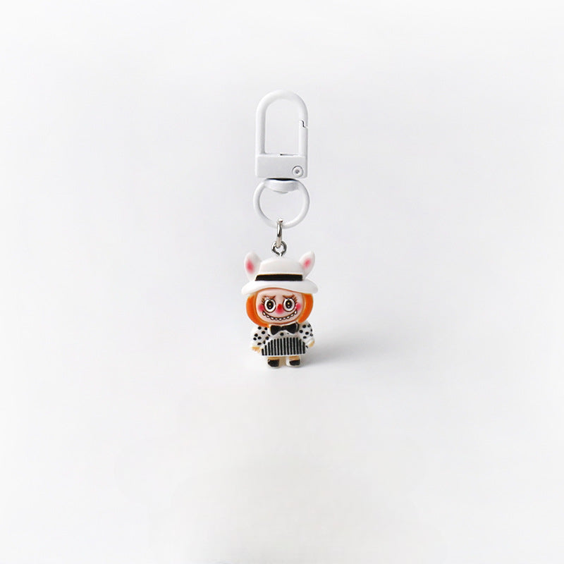 Cartoon Cute Exquisite Outfit Labubu Keychain Pendant Daily Versatile Adorable Accessory Small Bag Charm