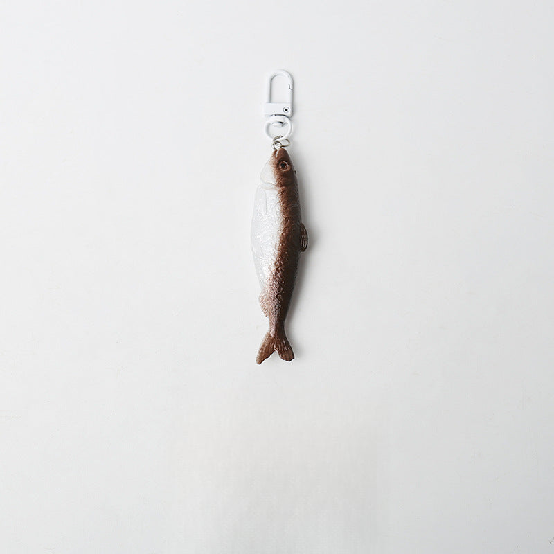 Quirky Realistic Salted Fish Keychain Backpack Pendant Ornament Personality Lifelike Japanese Style Fun Accessory