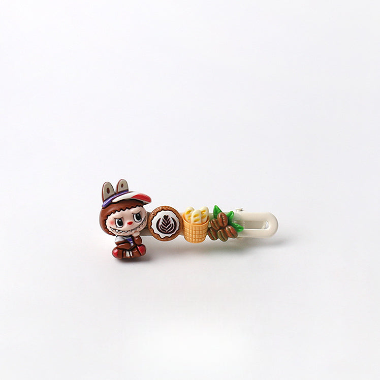 Cute Artistic Sports labubu Hair Clip Cartoon Bangs Clip Girl's Side Clip Hair Accessory