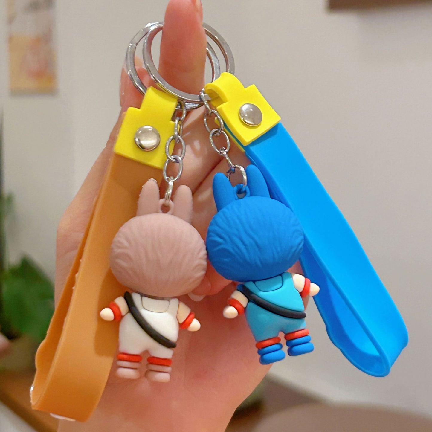 Heart-shaped Labubu Plush Keychain Plush Backpack Pendant Couple Pendant