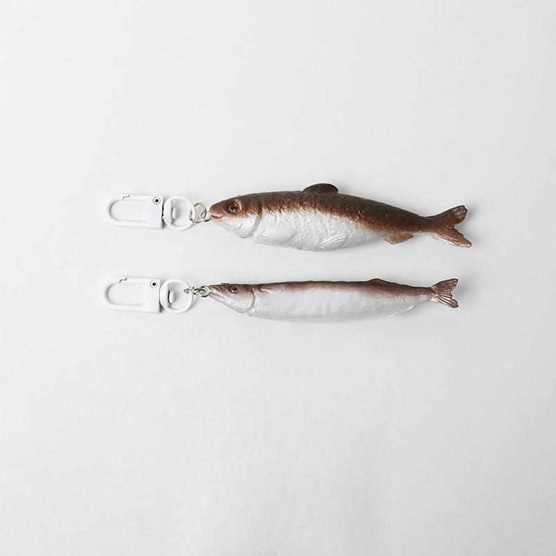 Quirky Realistic Salted Fish Keychain Backpack Pendant Ornament Personality Lifelike Japanese Style Fun Accessory