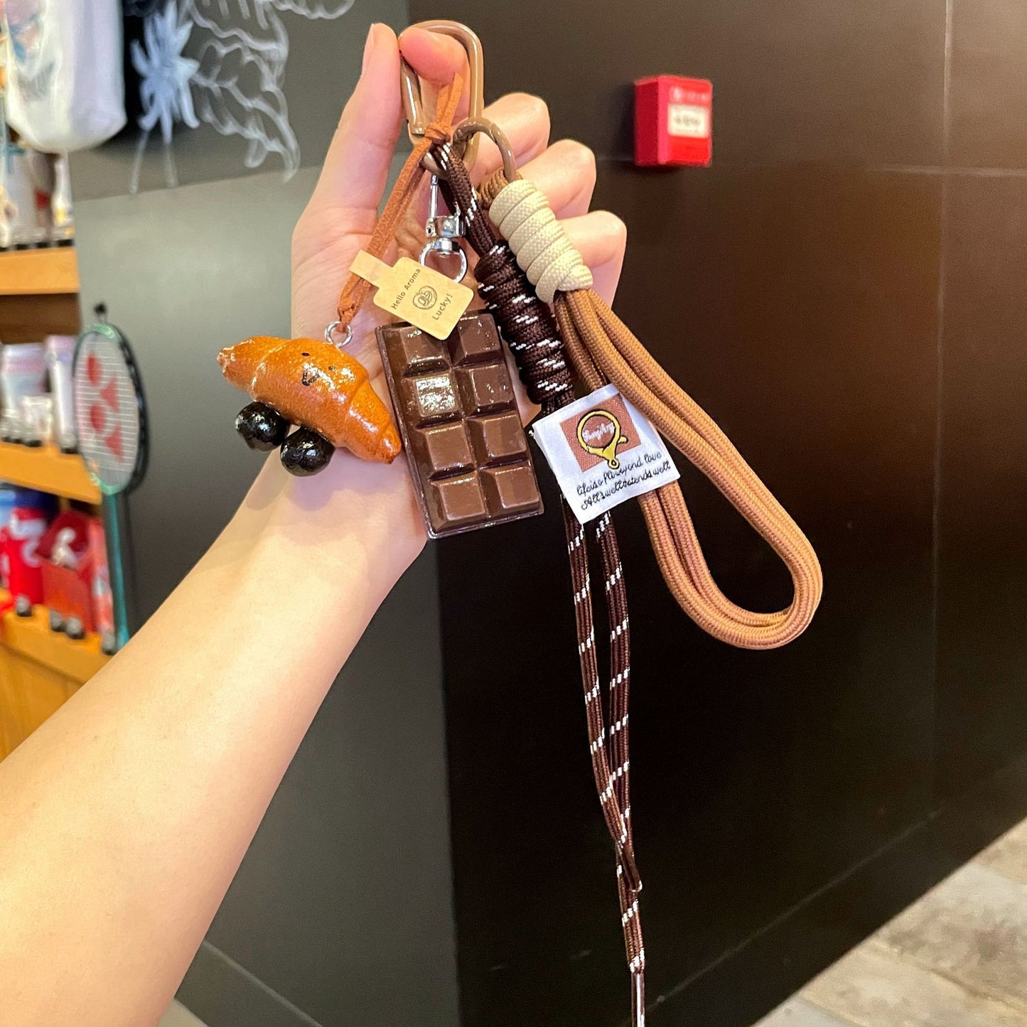 Alkaline water bread keychain cute bread pendant decoration