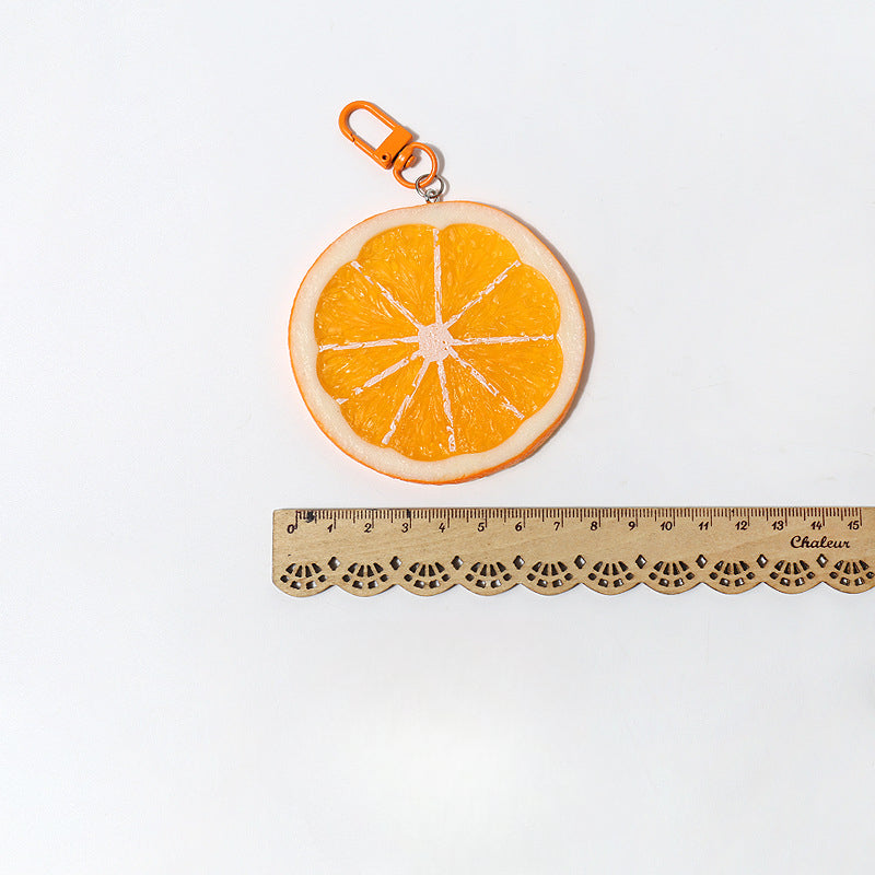 Fun Cartoon Realistic Fruit Lemon Slice Pendant Versatile Simple Creative Keychain Backpack Bag Accessory Hanging Ornament