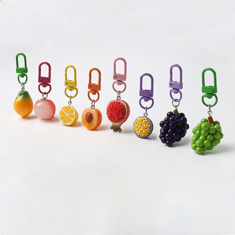 Creative Super Realistic Fruit Keychain Personality Cute Pendant Versatile Simple Bag Charm Fun Accessory