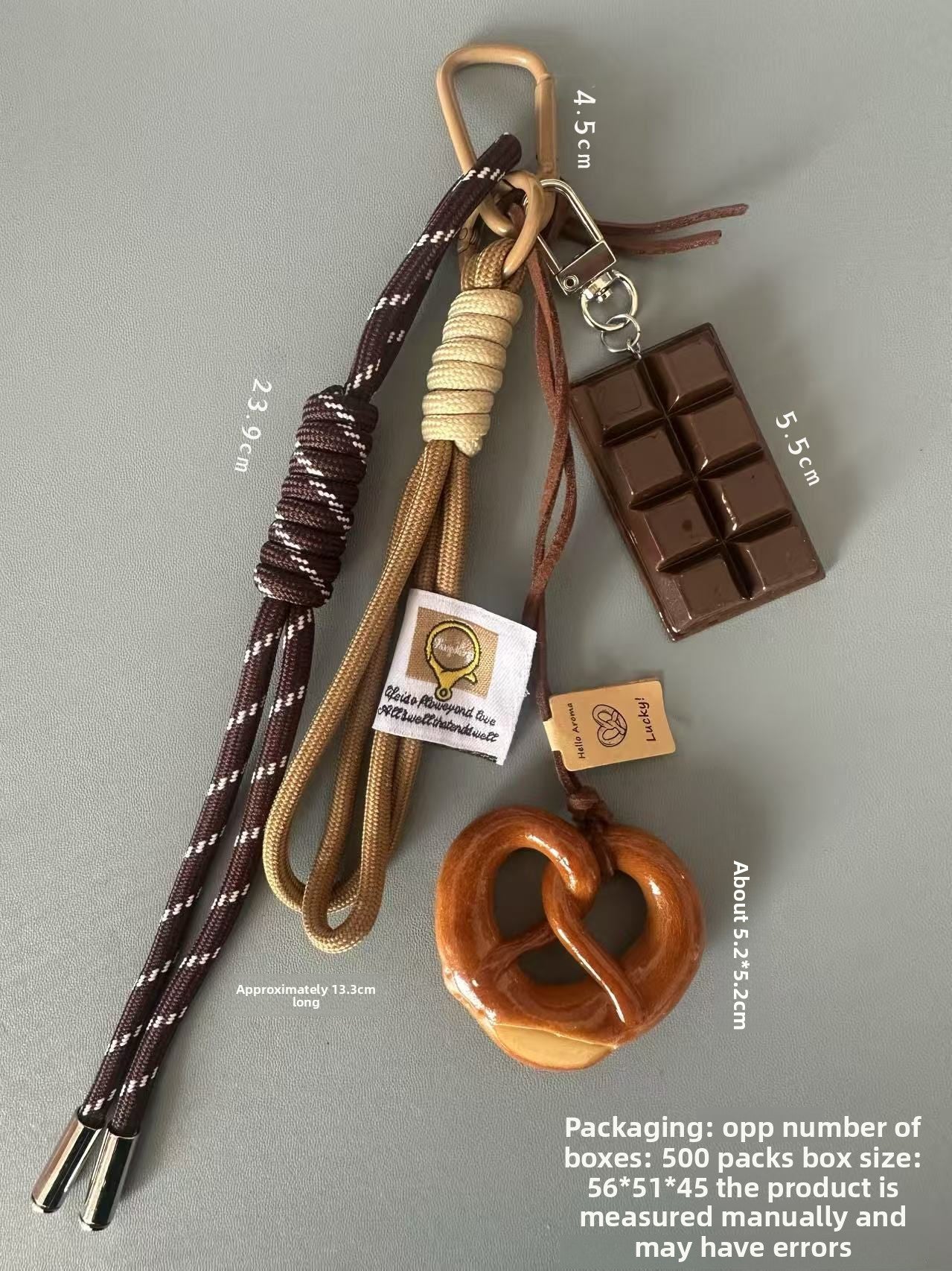 Alkaline water bread keychain cute bread pendant decoration