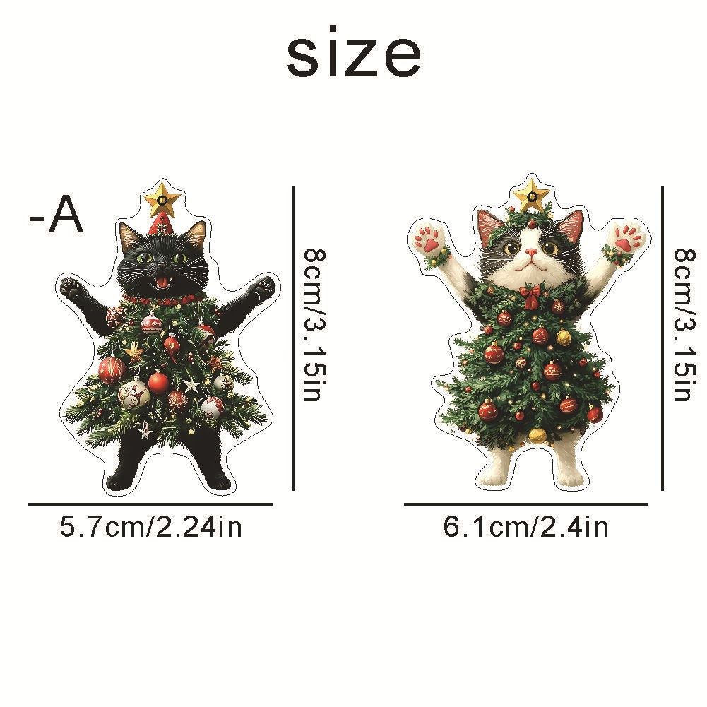 Christmas Tree Kitten Keychain Suitable for Keychains, Bags, Car Rearview Mirrors, Backpack Pendants
