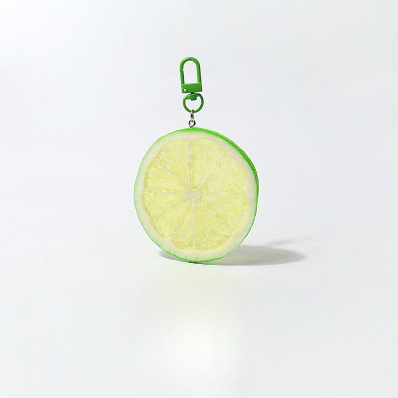 Fun Cartoon Realistic Fruit Lemon Slice Pendant Versatile Simple Creative Keychain Backpack Bag Accessory Hanging Ornament