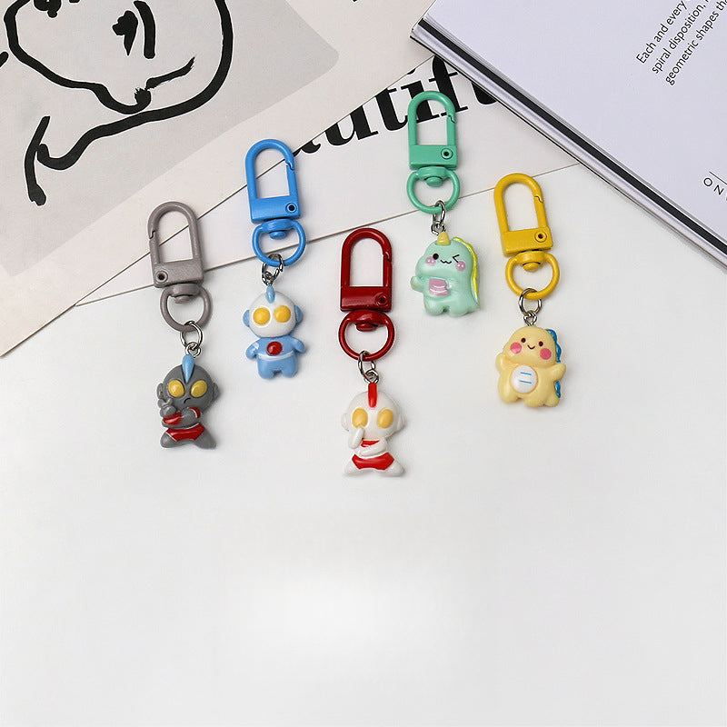 Personalized Ultraman Monster Series Keychain Cartoon Pendant Daily Car Small Pendant All-Matching Accessories Hanging Ornaments