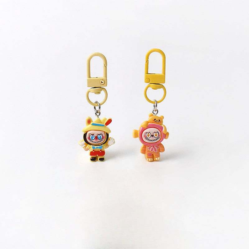 Cartoon Cute Exquisite Outfit Labubu Keychain Pendant Daily Versatile Adorable Accessory Small Bag Charm
