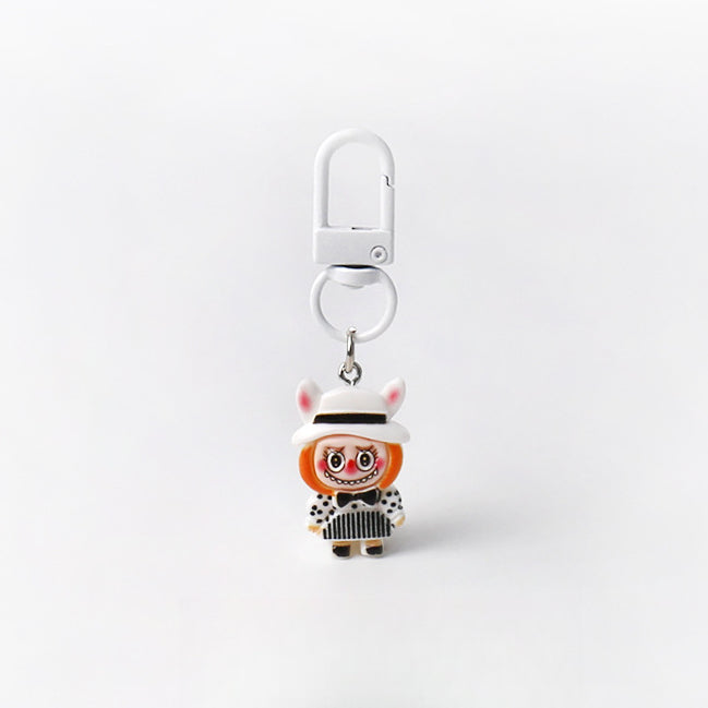 Cartoon Cute Exquisite Outfit Labubu Keychain Pendant Daily Versatile Adorable Accessory Small Bag Charm