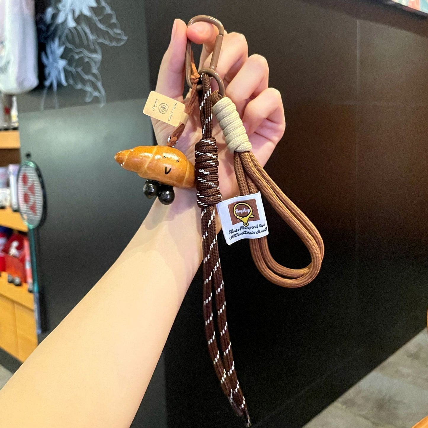 Alkaline water bread keychain cute bread pendant decoration