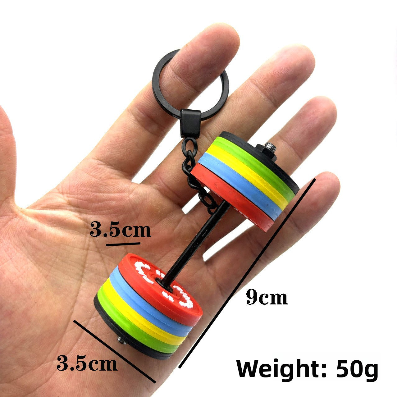 PVC detachable barbell plate mini keychain Metal barbell keychain