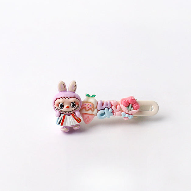 Cute Artistic Sports labubu Hair Clip Cartoon Bangs Clip Girl's Side Clip Hair Accessory