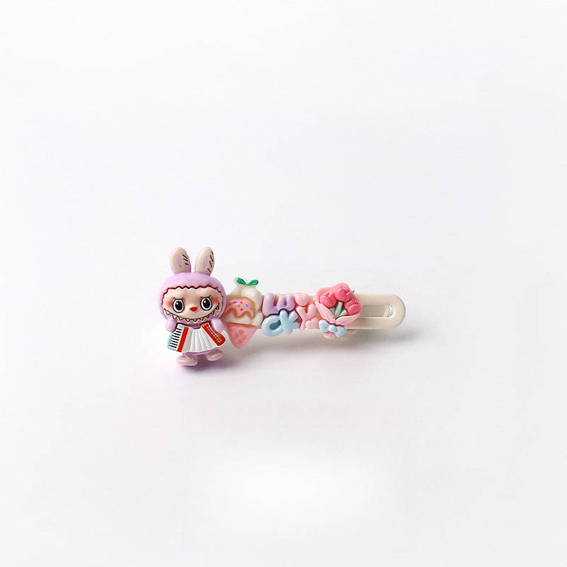 Cute Artistic Sports labubu Hair Clip Cartoon Bangs Clip Girl's Side Clip Hair Accessory