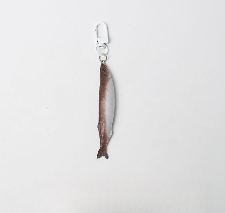 Quirky Realistic Salted Fish Keychain Backpack Pendant Ornament Personality Lifelike Japanese Style Fun Accessory