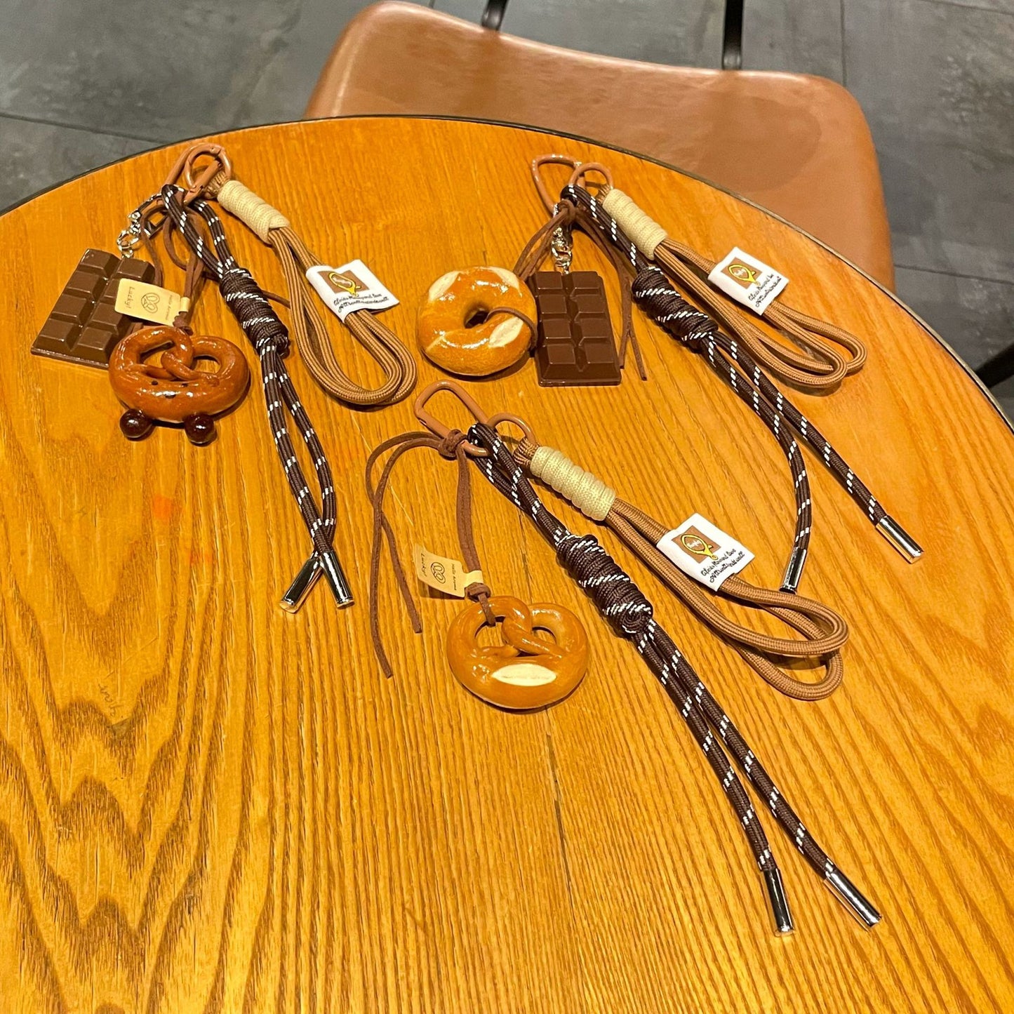 Alkaline water bread keychain cute bread pendant decoration