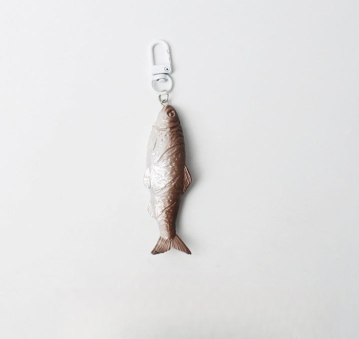 Quirky Realistic Salted Fish Keychain Backpack Pendant Ornament Personality Lifelike Japanese Style Fun Accessory