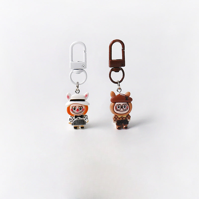 Cartoon Cute Exquisite Outfit Labubu Keychain Pendant Daily Versatile Adorable Accessory Small Bag Charm