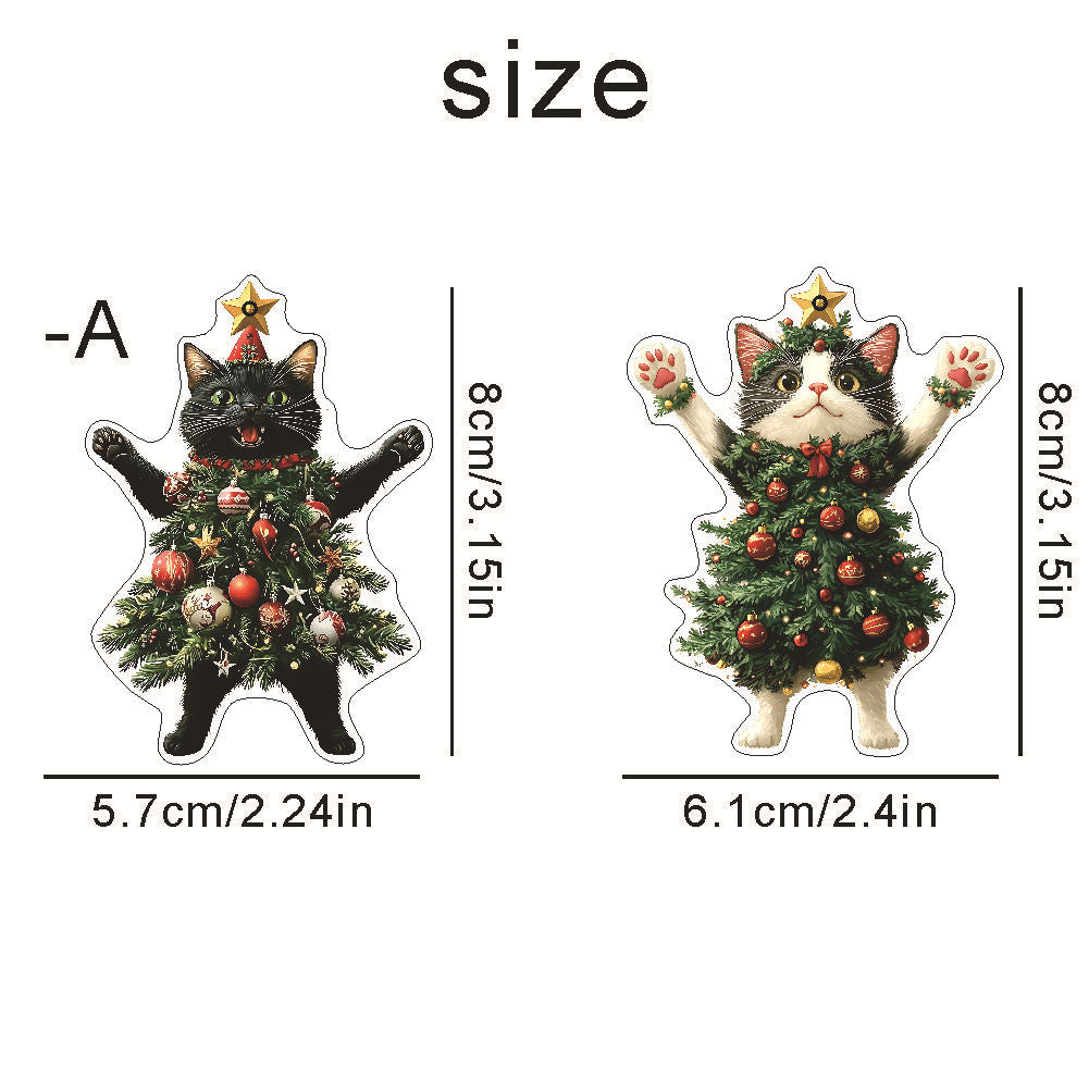 Christmas Tree Kitten Keychain Suitable for Keychains, Bags, Car Rearview Mirrors, Backpack Pendants