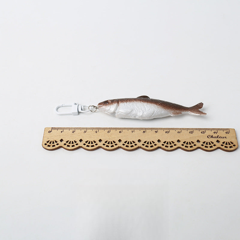 Quirky Realistic Salted Fish Keychain Backpack Pendant Ornament Personality Lifelike Japanese Style Fun Accessory
