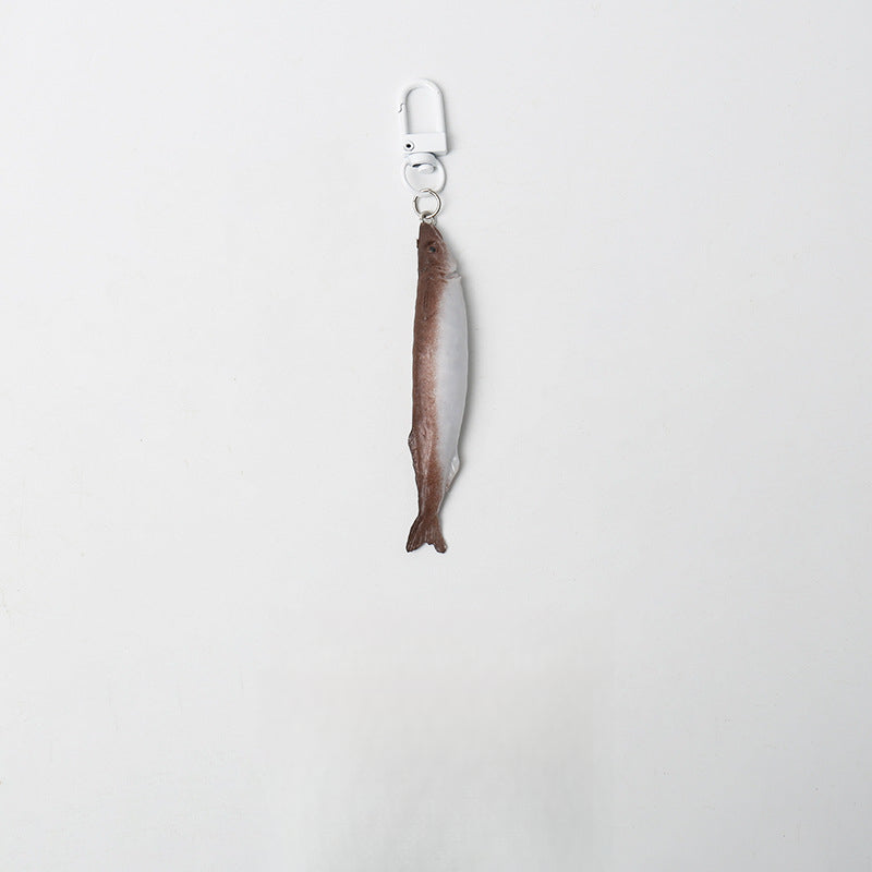 Quirky Realistic Salted Fish Keychain Backpack Pendant Ornament Personality Lifelike Japanese Style Fun Accessory