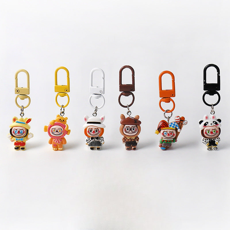 Cartoon Cute Exquisite Outfit Labubu Keychain Pendant Daily Versatile Adorable Accessory Small Bag Charm