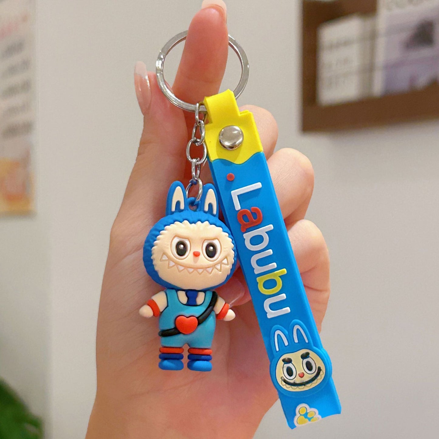 Heart-shaped Labubu Plush Keychain Plush Backpack Pendant Couple Pendant