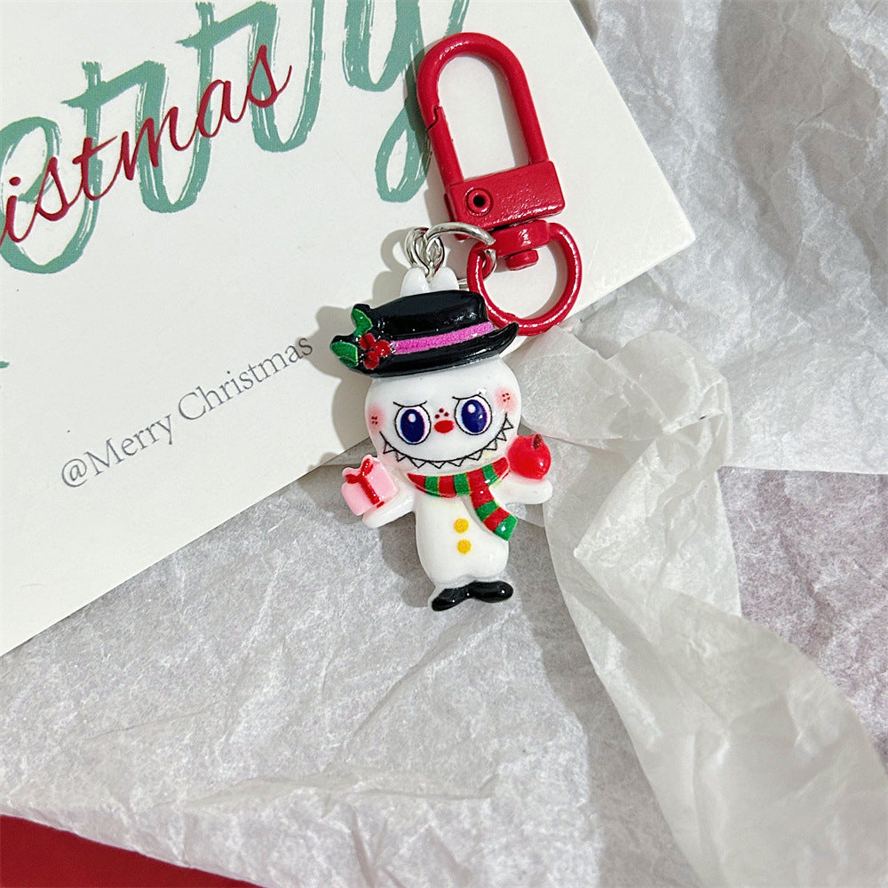 Christmas Labubu Keychain Cartoon Cute Girly Student Backpack Pendant Christmas Best Friend Gift Pendant