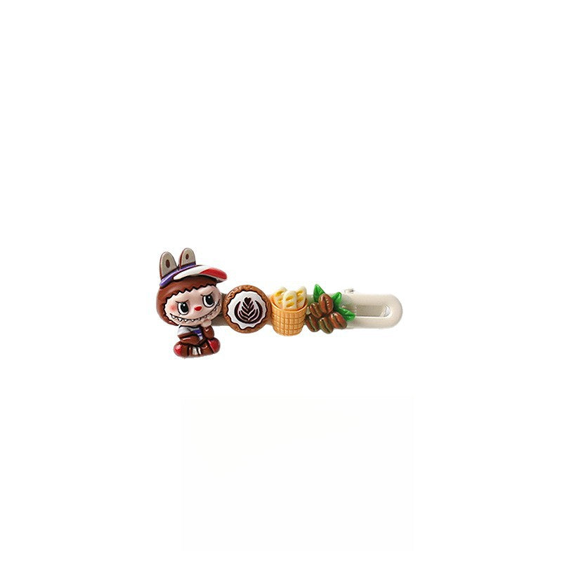 Cute Artistic Sports labubu Hair Clip Cartoon Bangs Clip Girl's Side Clip Hair Accessory