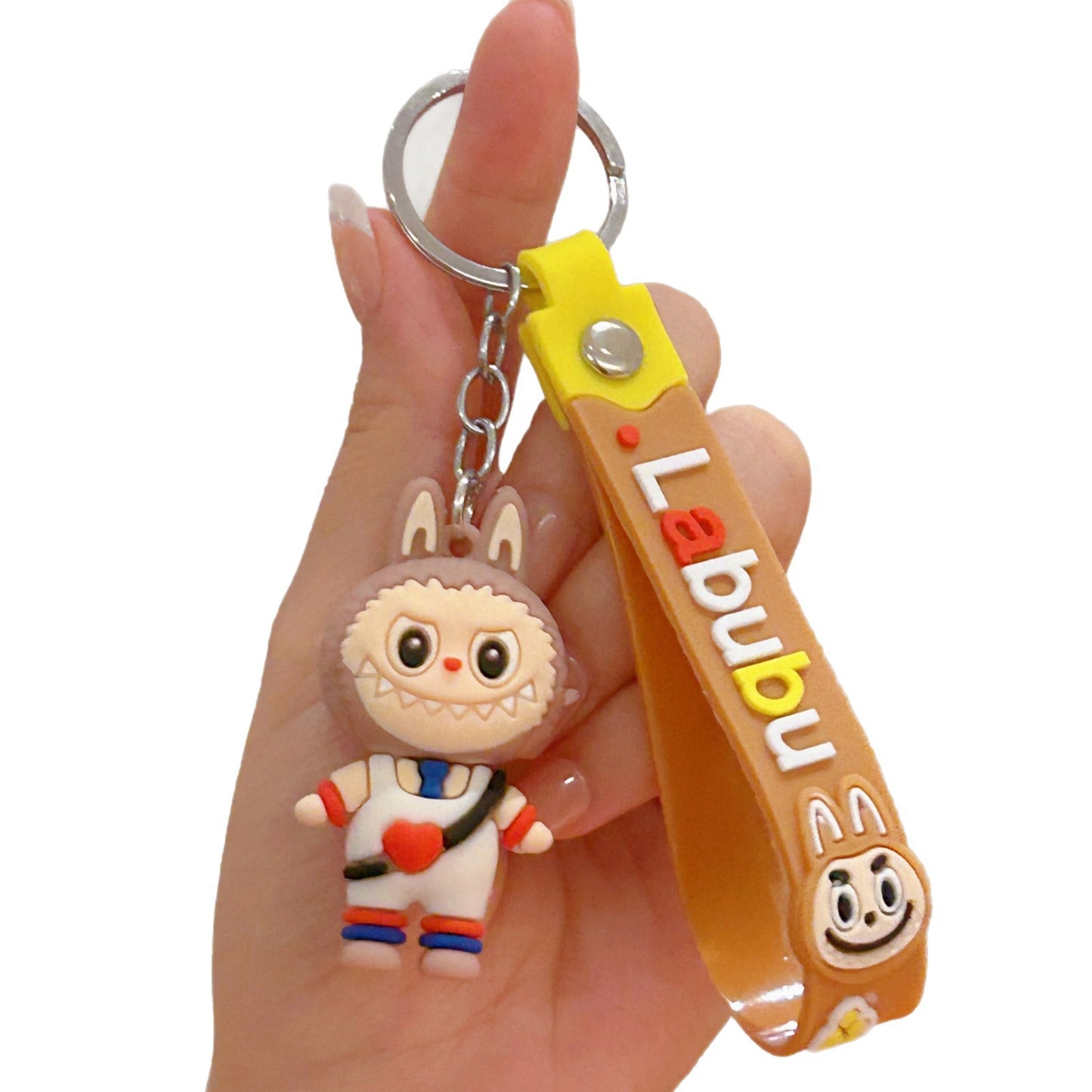 Heart-shaped Labubu Plush Keychain Plush Backpack Pendant Couple Pendant