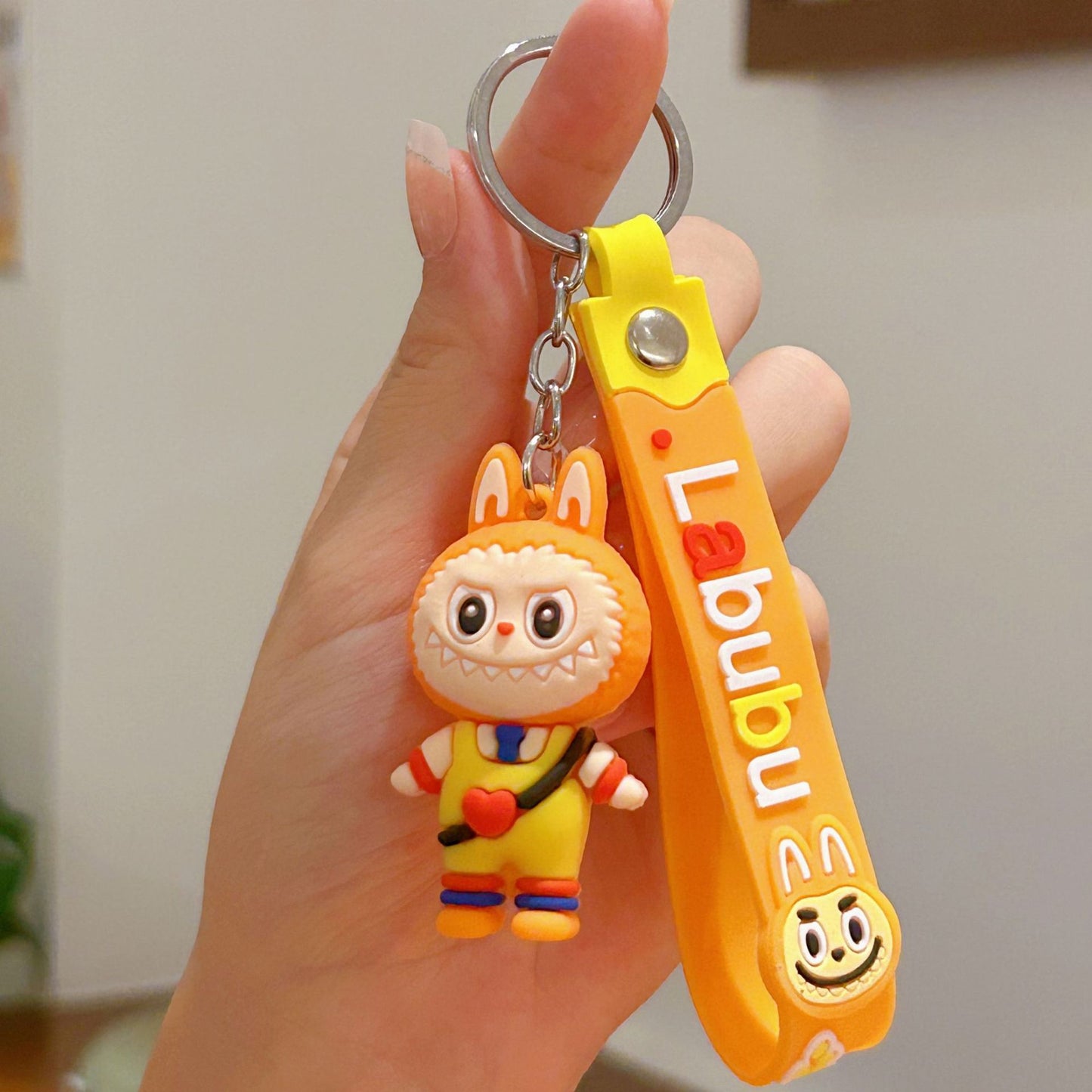 Heart-shaped Labubu Plush Keychain Plush Backpack Pendant Couple Pendant