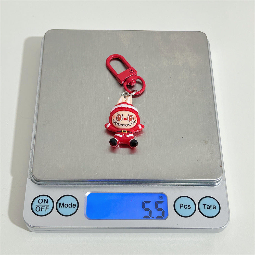 Christmas Labubu Keychain Cartoon Cute Girly Student Backpack Pendant Christmas Best Friend Gift Pendant