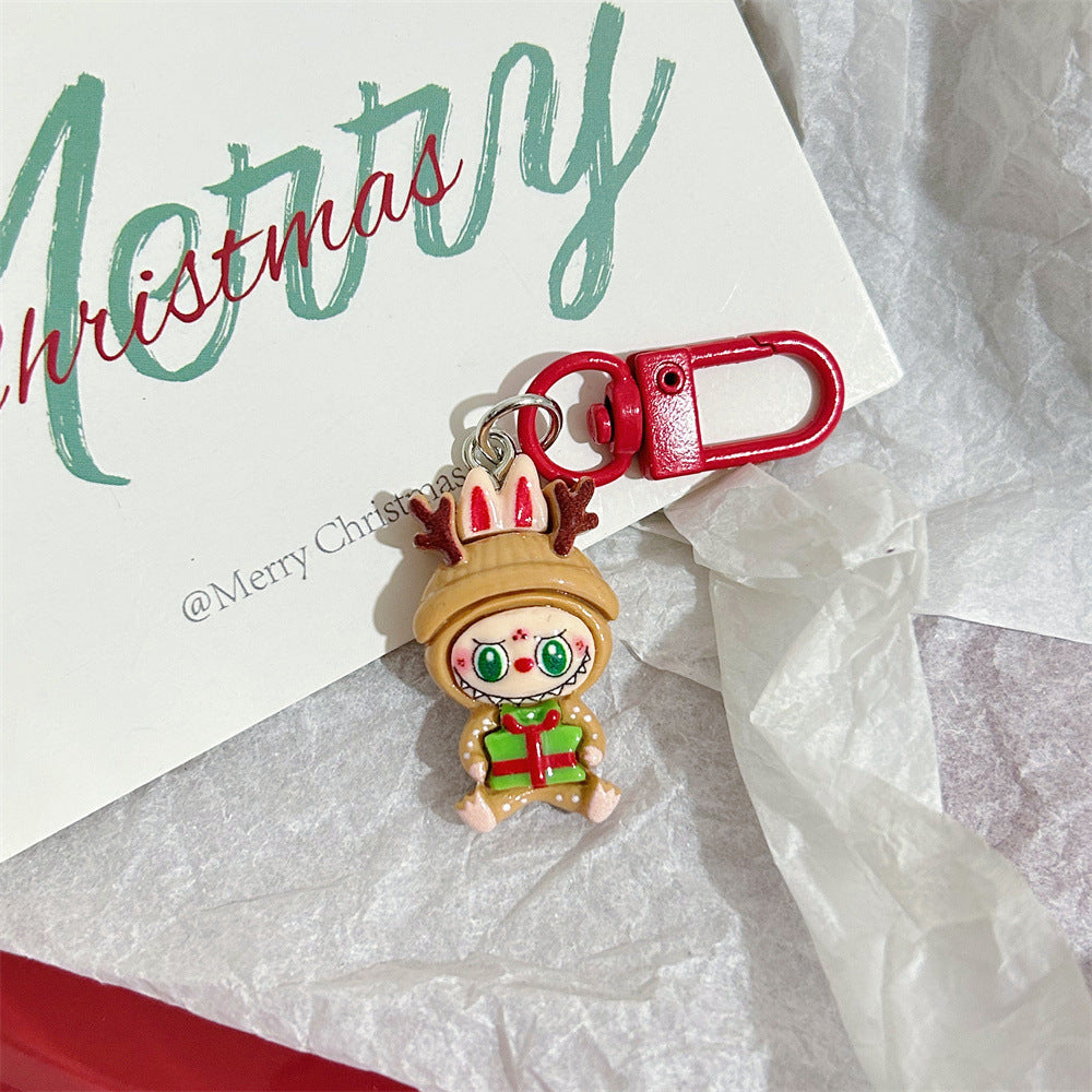 Christmas Labubu Keychain Cartoon Cute Girly Student Backpack Pendant Christmas Best Friend Gift Pendant