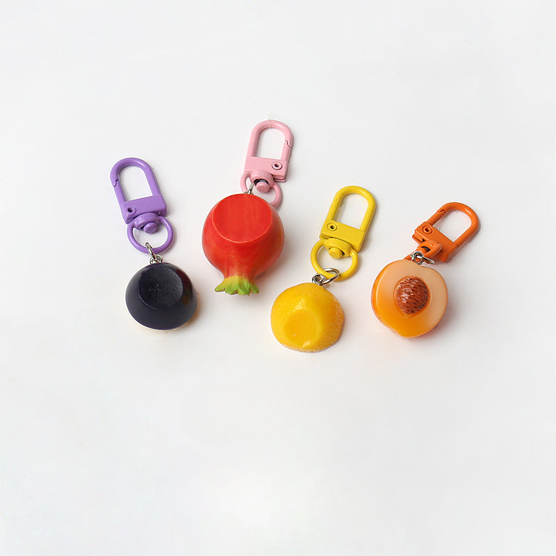 Creative Super Realistic Fruit Keychain Personality Cute Pendant Versatile Simple Bag Charm Fun Accessory