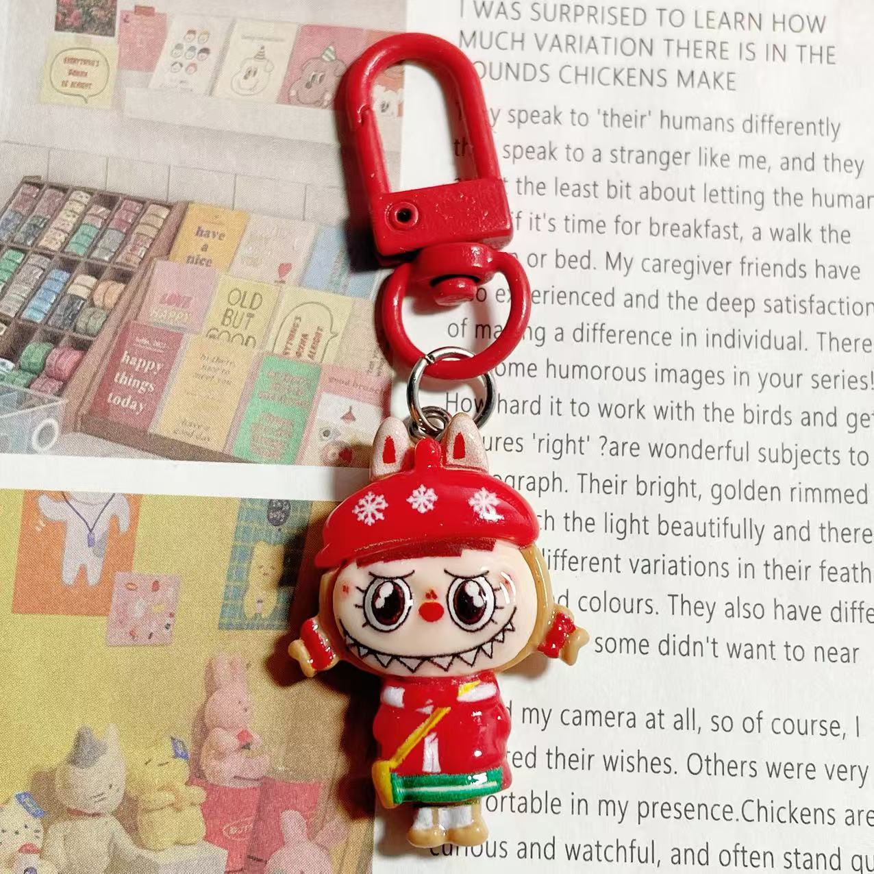 Christmas Labubu Keychain Cartoon Cute Girly Student Backpack Pendant Christmas Best Friend Gift Pendant