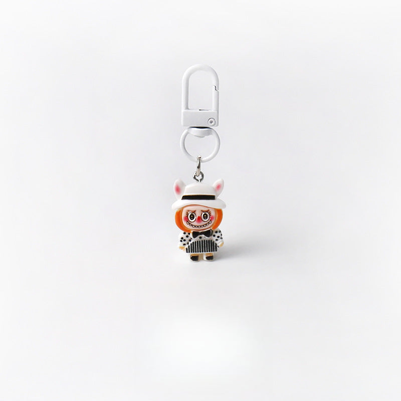 Cartoon Cute Exquisite Outfit Labubu Keychain Pendant Daily Versatile Adorable Accessory Small Bag Charm