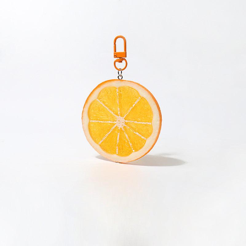 Fun Cartoon Realistic Fruit Lemon Slice Pendant Versatile Simple Creative Keychain Backpack Bag Accessory Hanging Ornament