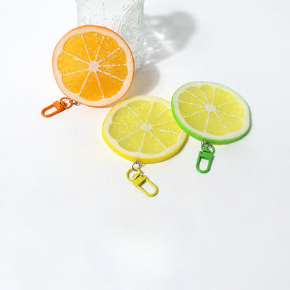 Fun Cartoon Realistic Fruit Lemon Slice Pendant Versatile Simple Creative Keychain Backpack Bag Accessory Hanging Ornament