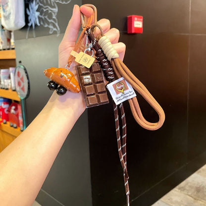 Alkaline water bread keychain cute bread pendant decoration