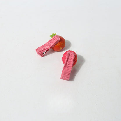 Cartoon Mini Realistic Cute Hair Accessories Fruit Vegetable Small Hair Clips Sweet Broken Hair Clips Hair Ornaments Clips Hair Accessories Side Clips