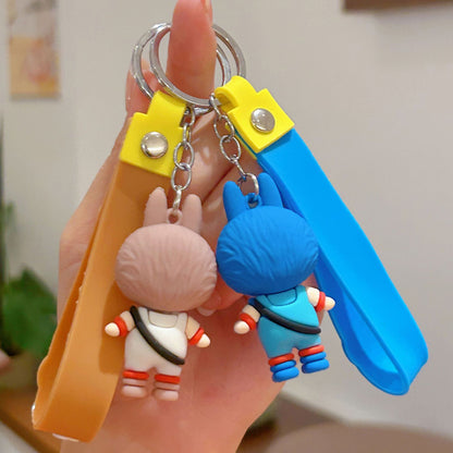 Heart-shaped Labubu Plush Keychain Plush Backpack Pendant Couple Pendant
