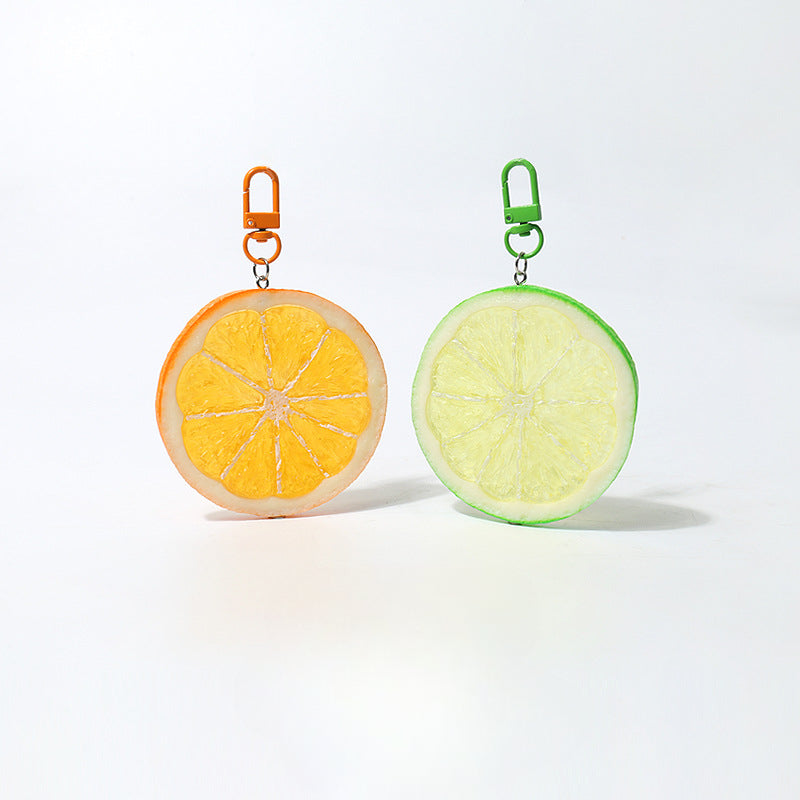 Fun Cartoon Realistic Fruit Lemon Slice Pendant Versatile Simple Creative Keychain Backpack Bag Accessory Hanging Ornament
