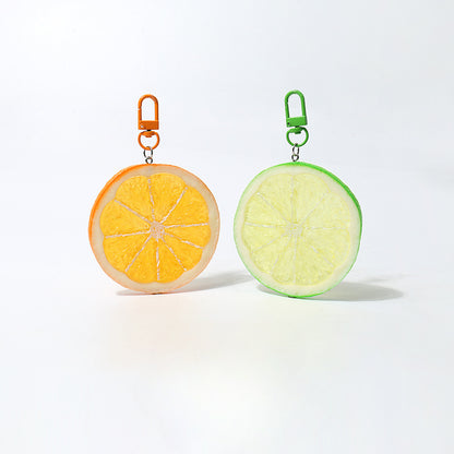 Fun Cartoon Realistic Fruit Lemon Slice Pendant Versatile Simple Creative Keychain Backpack Bag Accessory Hanging Ornament