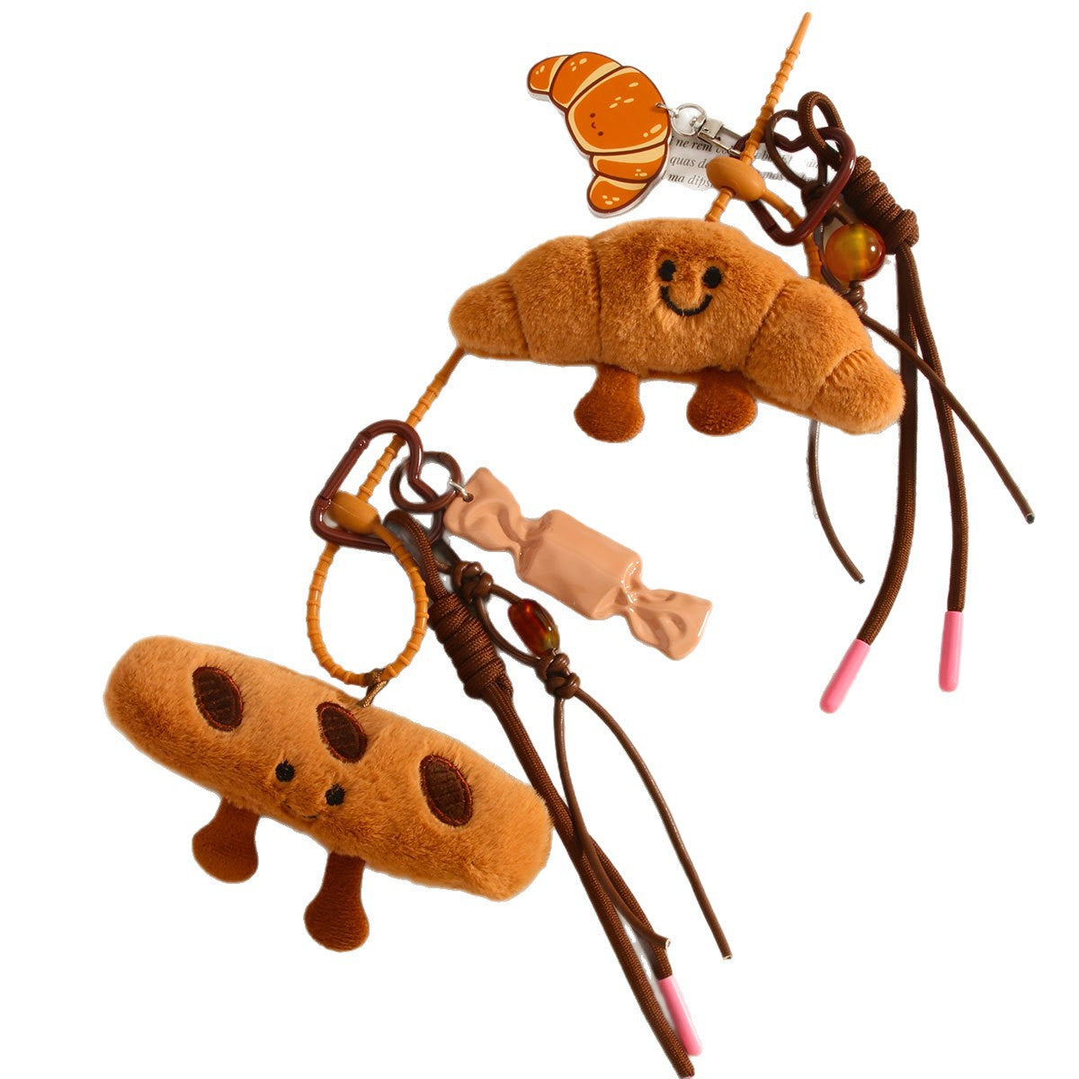 Baguette Croissant Bag Pendant Doll Keychain