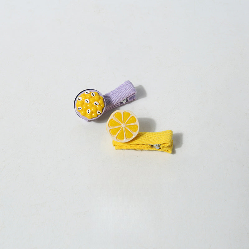 Cartoon Mini Realistic Cute Hair Accessories Fruit Vegetable Small Hair Clips Sweet Broken Hair Clips Hair Ornaments Clips Hair Accessories Side Clips