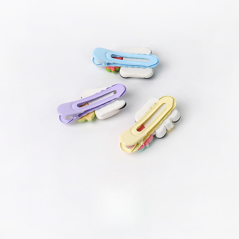 Cute Adorable Panda Flower Hair Clip Simple Bangs Clip Original Broken Hair Clip Cartoon Student Side Clip Hair Accessory