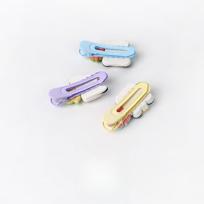 Cute Adorable Panda Flower Hair Clip Simple Bangs Clip Original Broken Hair Clip Cartoon Student Side Clip Hair Accessory