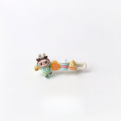 Cute Artistic Sports labubu Hair Clip Cartoon Bangs Clip Girl's Side Clip Hair Accessory