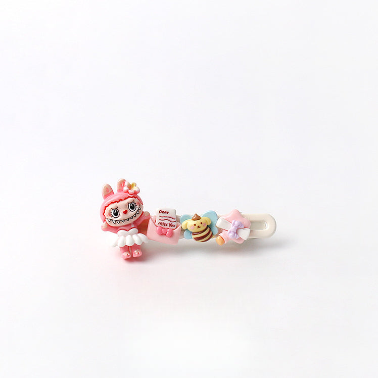 Cute Artistic Sports labubu Hair Clip Cartoon Bangs Clip Girl's Side Clip Hair Accessory
