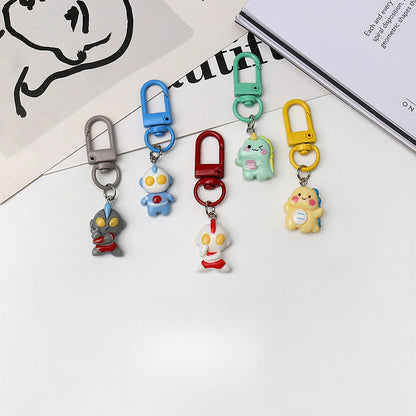 Personalized Ultraman Monster Series Keychain Cartoon Pendant Daily Car Small Pendant All-Matching Accessories Hanging Ornaments